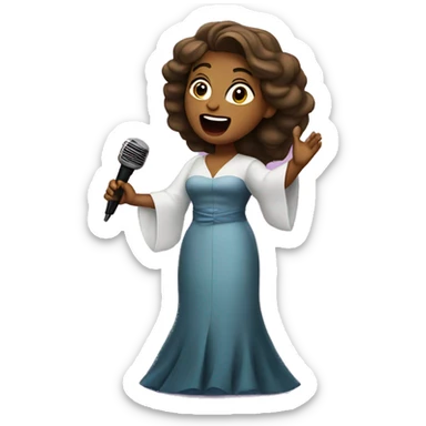 Opera singer singing on stage sticker