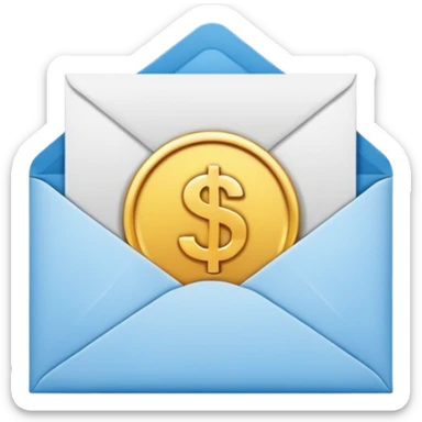 Salary enclosed in an envelope sticker