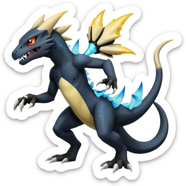 Salandit-Duskull-Marowak-Manectric-Zeraora-Fakémon-hybrid-creature (full body)  sticker