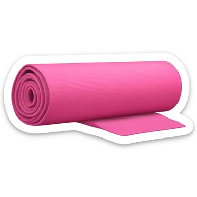 pink half rolled out yoga mat sticker