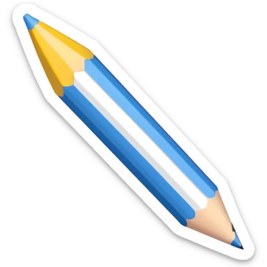 white colored pencil with a sharp white tip sticker