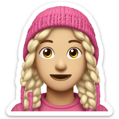 Beanie with ear flaps nu face sticker