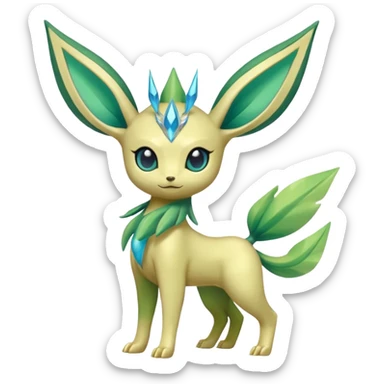 Shiny Aural Leafeon-Keldeon-Celebi-Amaura-Fakémon-fusion (full body) sticker