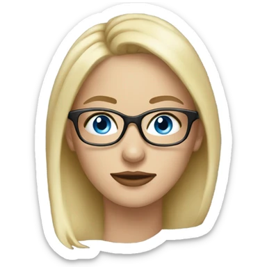 Beautiful blonde woman, blue eyes, side profile wearing glasses  sticker