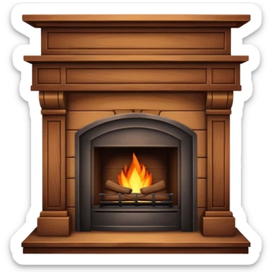 Brown fireplace  sticker