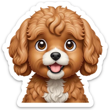 Cinematic Comical Apricot Cavoodle Portrait Emoji, Head tilted dramatically with an exaggeratedly shocked or offended expression, featuring a soft, curly apricot coat with charming white patches, wide, expressive brown eyes filled with exaggerated disbelief, Simplified yet hilariously expressive features, highly detailed, glowing with a slightly sassy glow, high shine, dramatic yet playful, stylized with an air of attitude, bright and endearing, soft glowing outline, capturing the essence of a sassy and over-the-top companion, so meme-worthy it feels like it could side-eye its way into internet fame instantly! sticker