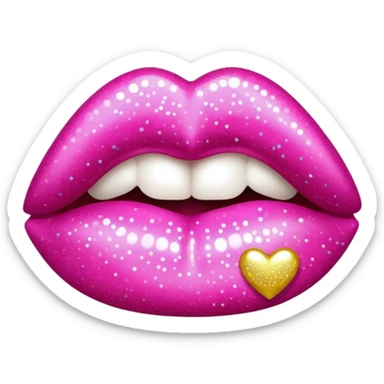 glitter pink kiss  sticker