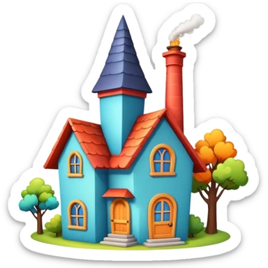 cartoon house sticker