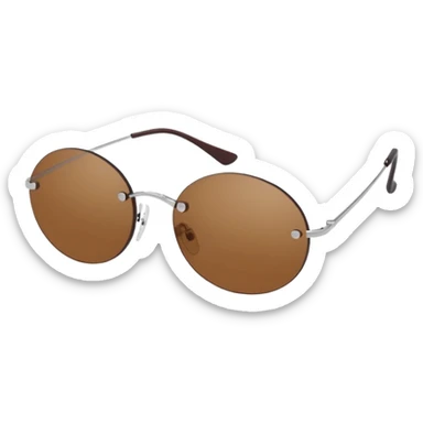 Y2K brown rimless sunglasses sticker