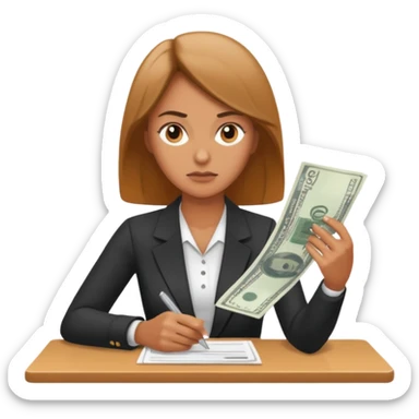 pago de cuentas, mujer sticker