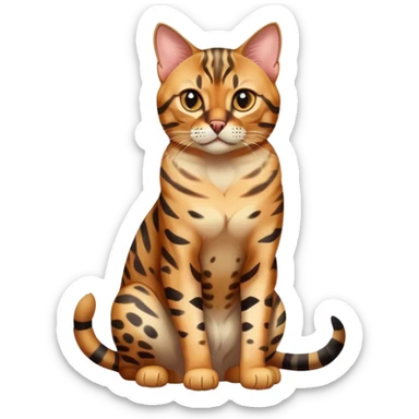 bengal cat full body sitting sticker