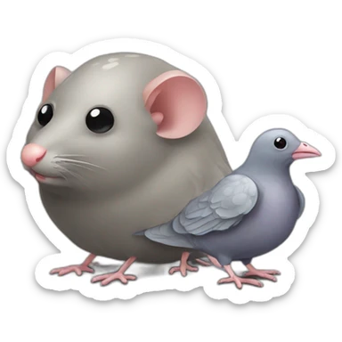 Rat mixed with a bed bug and a pigeon sticker