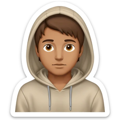Man with hoodie and brown hair sticker