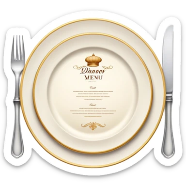 Fancy dinner menu elegant  sticker