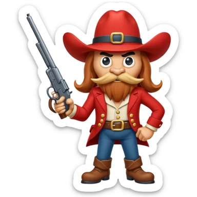 yosemite sam character cartoon with his gun sticker