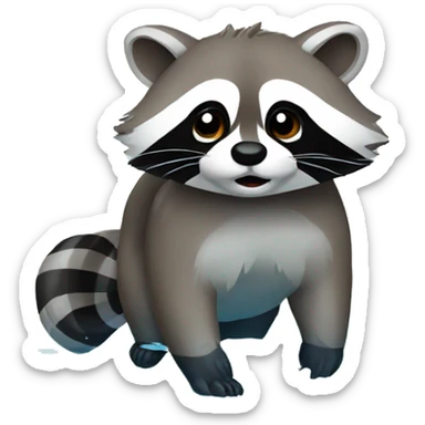 Raccoon in water sticker