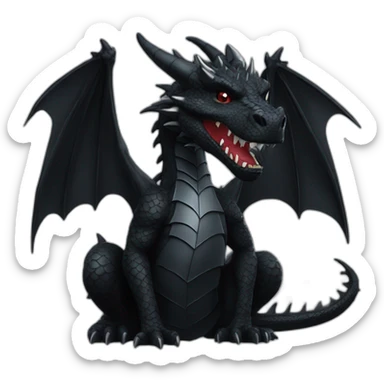 Dragon wearing black gothic heavy metal clothing sticker