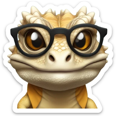 Bearded dragon with glasses sticker