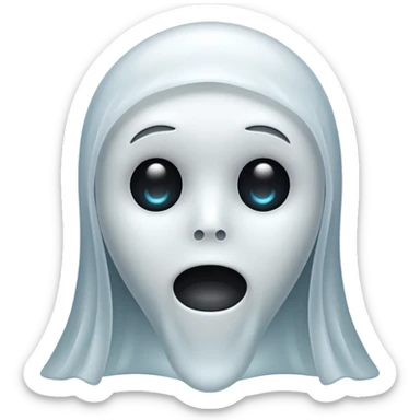 Straight face ghost  sticker