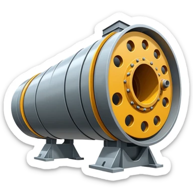 Emoji-style illustration of a tunnel boring machine, flat vector look, bold outlines, minimal details, no background sticker