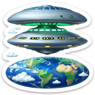 UFO mother ship attacking round earth sticker