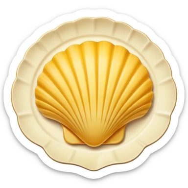 butter in the shape of a shell on a  vintage plate sticker