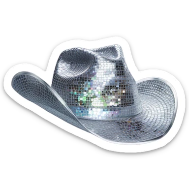 Disco ball cowboy hat sticker