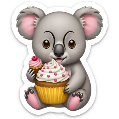 koala with cupcake sticker
