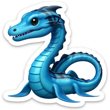 Electrical Electric-blue and Cyan eel-dragon  with thick obsidian-black stripes  sticker