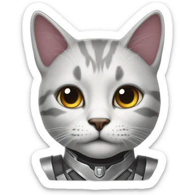 cat wearing ironmen dress sticker