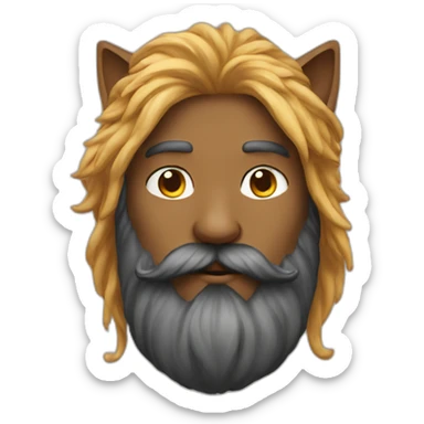 bearded man with cat on head sticker