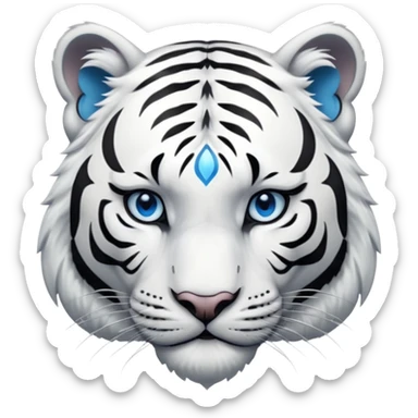 white tiger with blue eye sticker