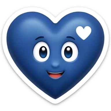 Dark Blue heart with the words Hi Cutie! in the middle  sticker