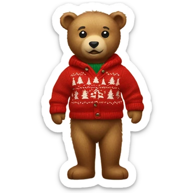 Ralph Lauren bear with red Christmas sweater on sticker