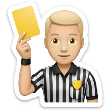 referee holding yellow card sticker