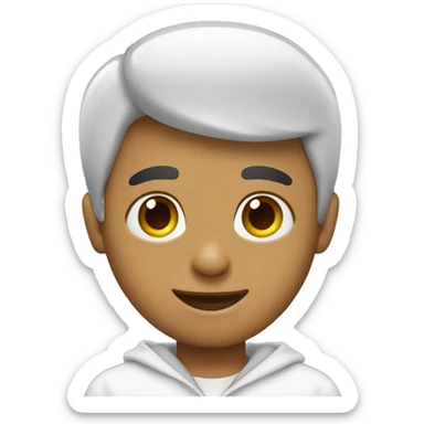 Menino jovem, cabelo branco e olhos pretos pequenos sticker