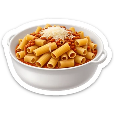Round bowl of rigatoni bolognese  sticker