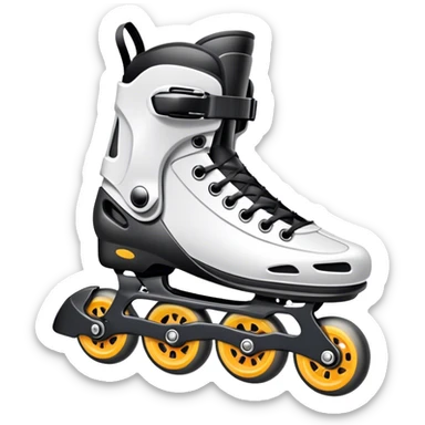 an artistic inline skate with brakes sticker