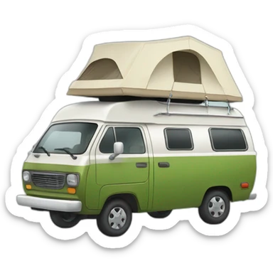 Camping car avec une bouche  sticker