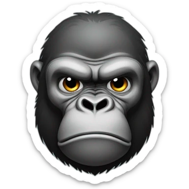 Buff Gorilla looking very sad hurt and upset sticker