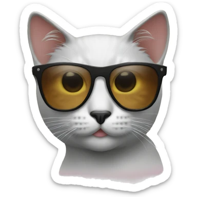 Cat with sunglasses sticker