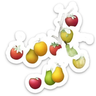 Fruits hanging on bushes  sticker