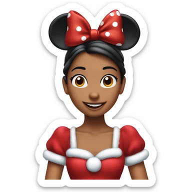 Minnie mouse with Christmas outfit sticker