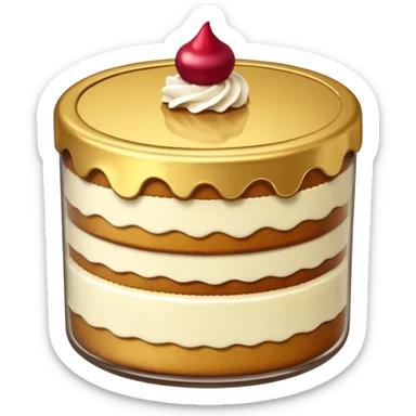 A layered small jar of cake that is gold outline black background ONLY GOLD I just wanted to be an outline on a black screen. sticker