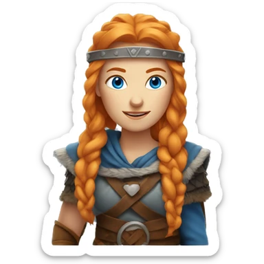 Orange haired, blue eyed Viking woman sticker