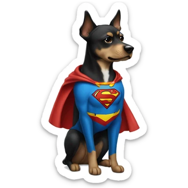 Un perro con el traje de Superman  sticker