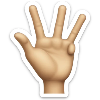 Two pointed fingers up metal hand sticker