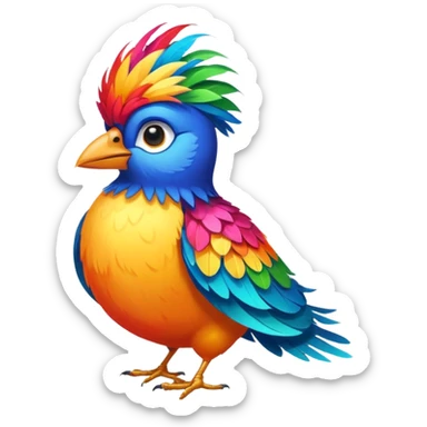 Bird with big balls sticker