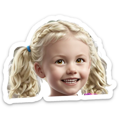smiling girl with blonde twintails sticker