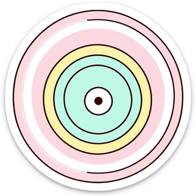 A colorful bullseye target with spring pastel colors sticker